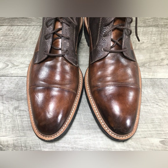 Scarpe di Bianco Brown Italian Leather Dress Men’s Luxury Shoes Boots Size 9 main image 5